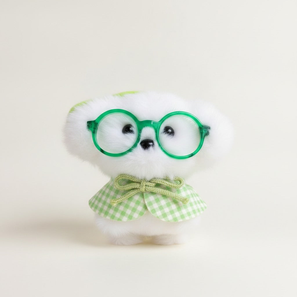 Adorable Fluffy Plush Toy with Glasses – novelty & toys (view 1)