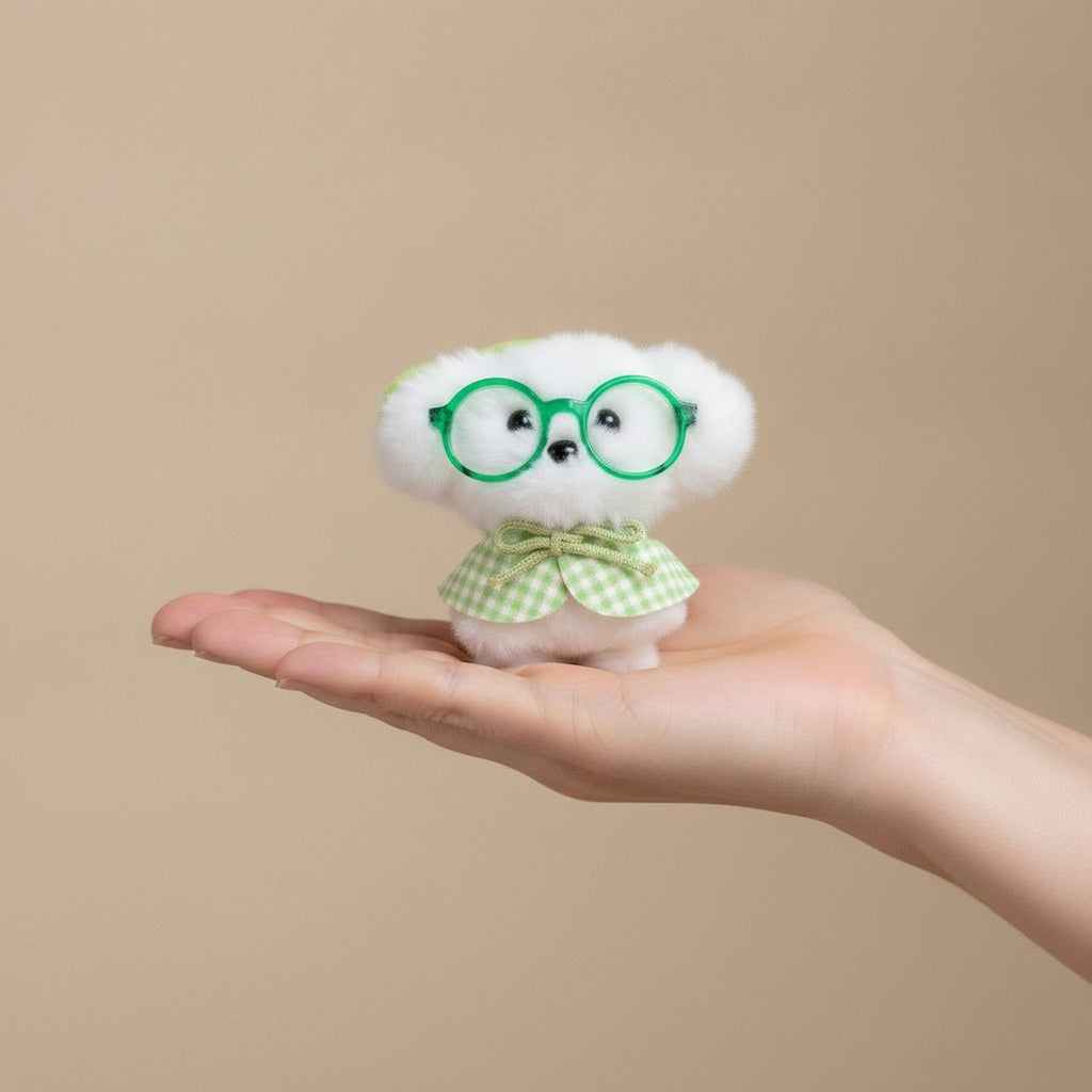 Adorable Fluffy Plush Toy with Glasses – novelty & toys (view 3)