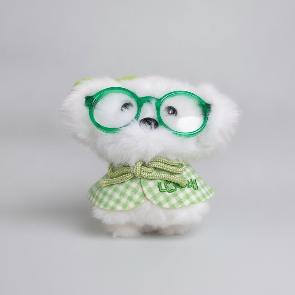 Adorable Fluffy Plush Toy with Glasses – novelty & toys (view 1)