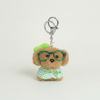 Adorable Puppy Plush Keychain with Glasses – novelty & toys (view 1)