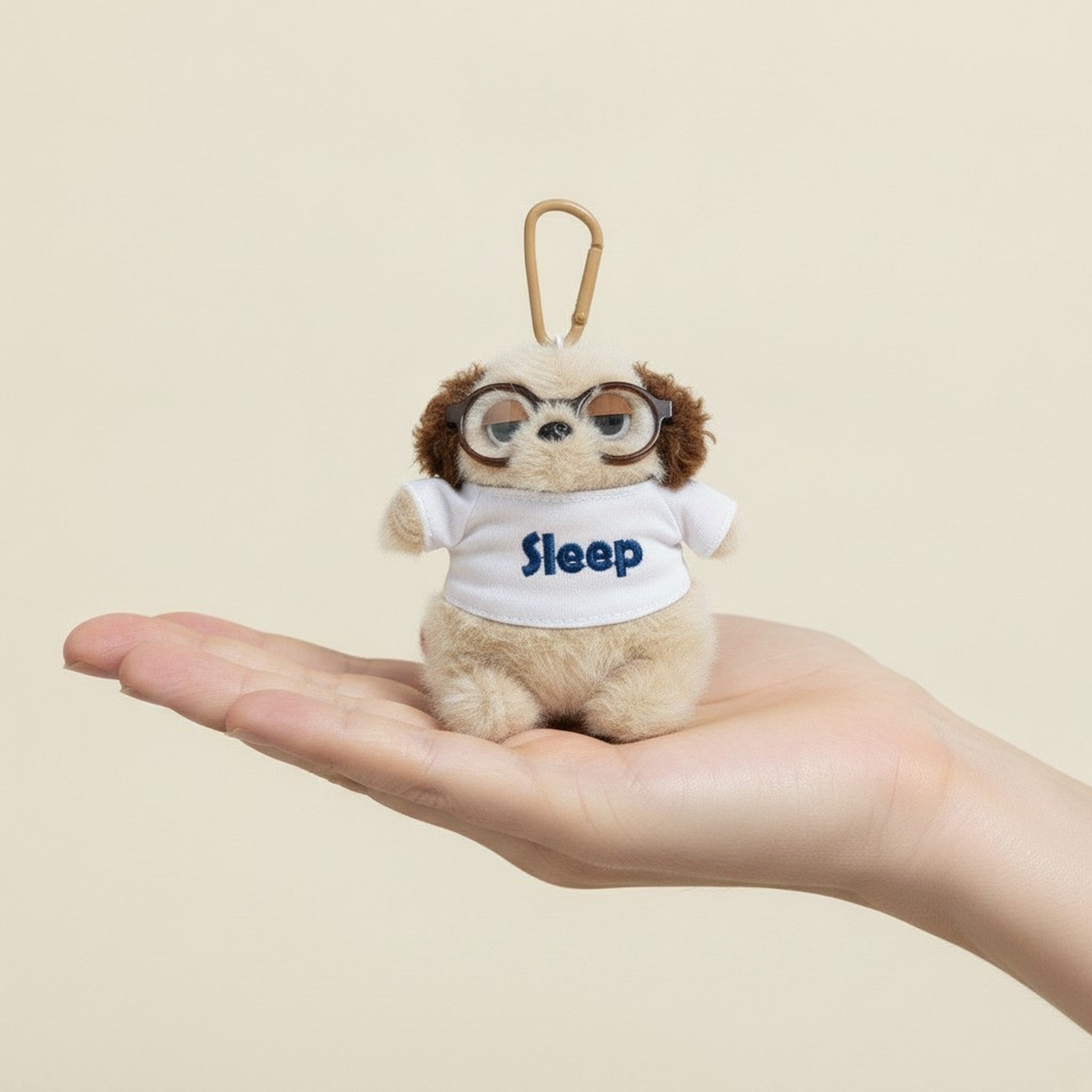 Sleepy Dog Plush Keychain with Glasses – novelty & toys (view 3)