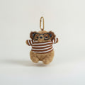 Striped Plush Character Keychain with Glasses – novelty & toys (view 1)