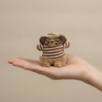 Striped Plush Character Keychain with Glasses – novelty & toys (view 3)