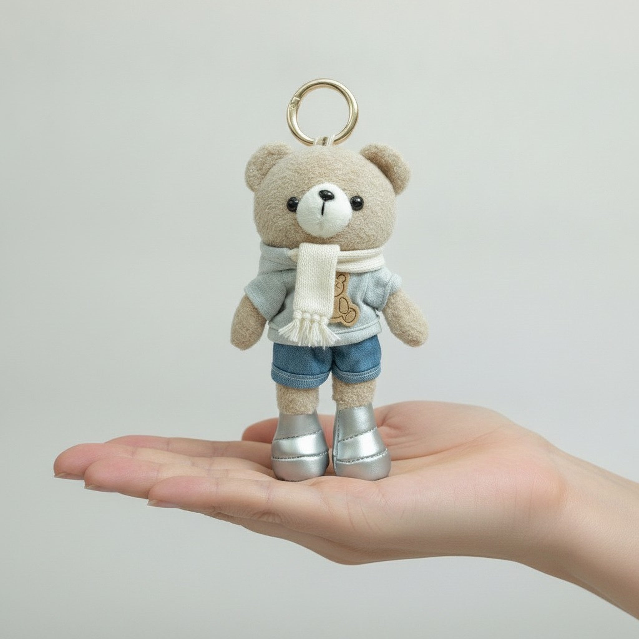 Cute Teddy Bear Plush Keychain – novelty & toys (view 3)