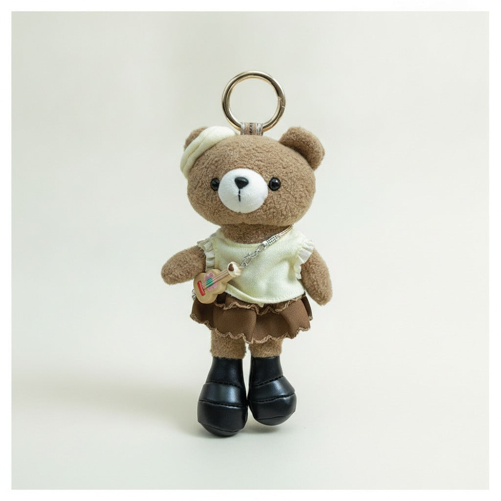 Cute Teddy Bear Guitar Plush Keychain – novelty & toys (view 1)