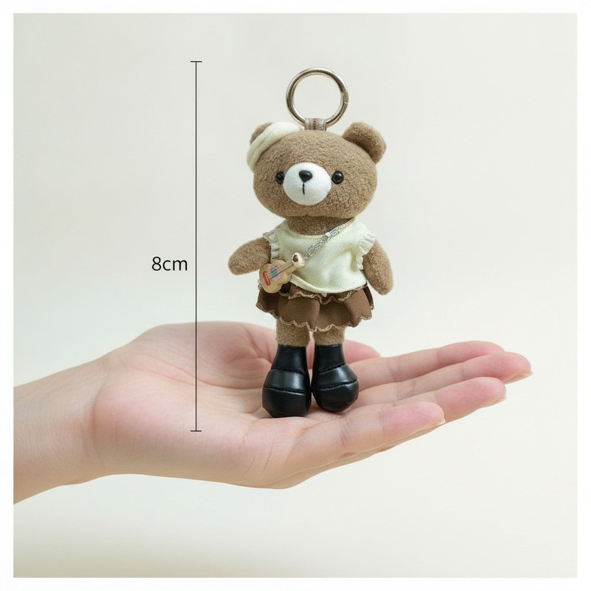 Cute Teddy Bear Guitar Plush Keychain – novelty & toys (view 3)