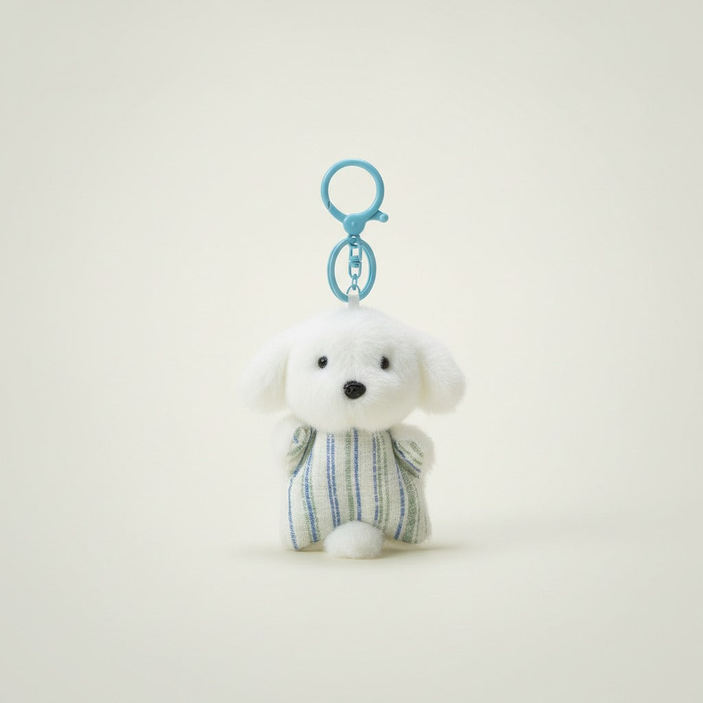 Fluffy Dog Striped Outfit Keychain – novelty & toys (view 1)