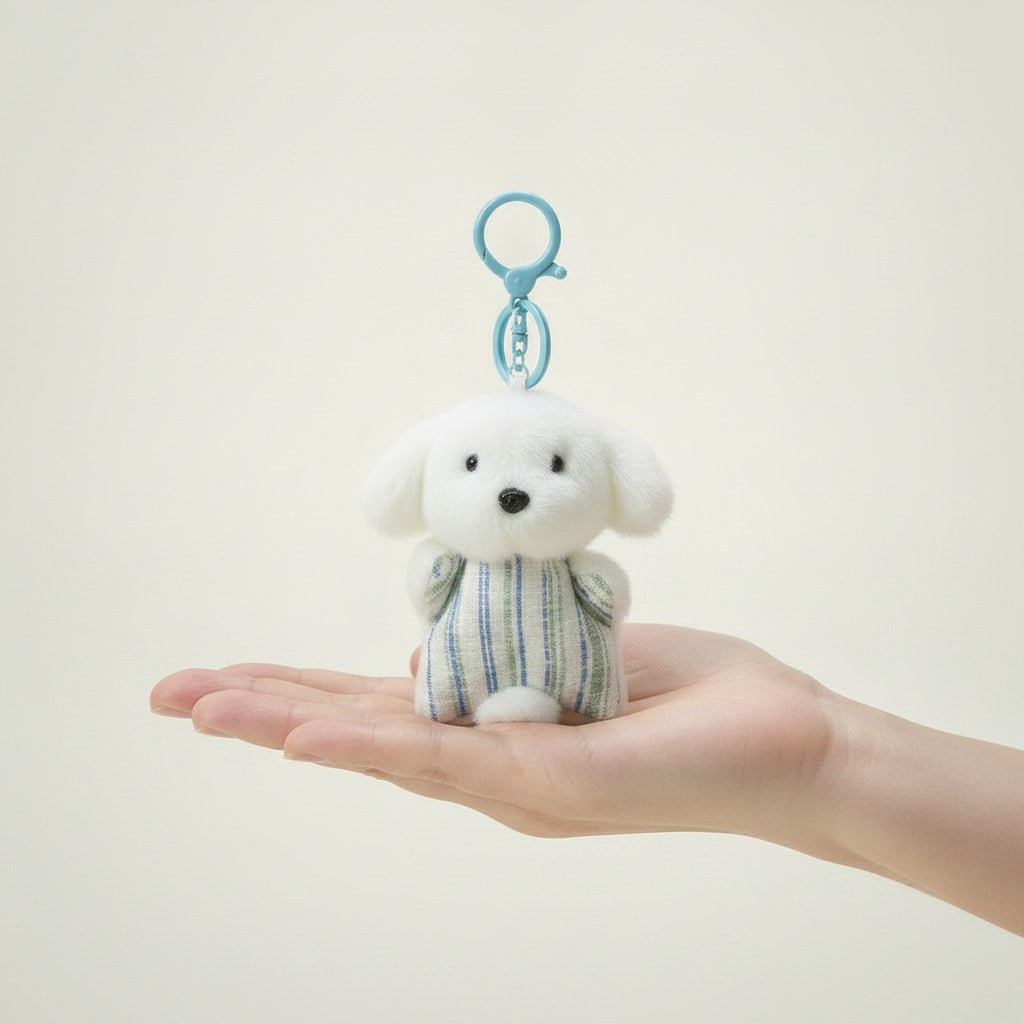 Fluffy Dog Striped Outfit Keychain – novelty & toys (view 3)