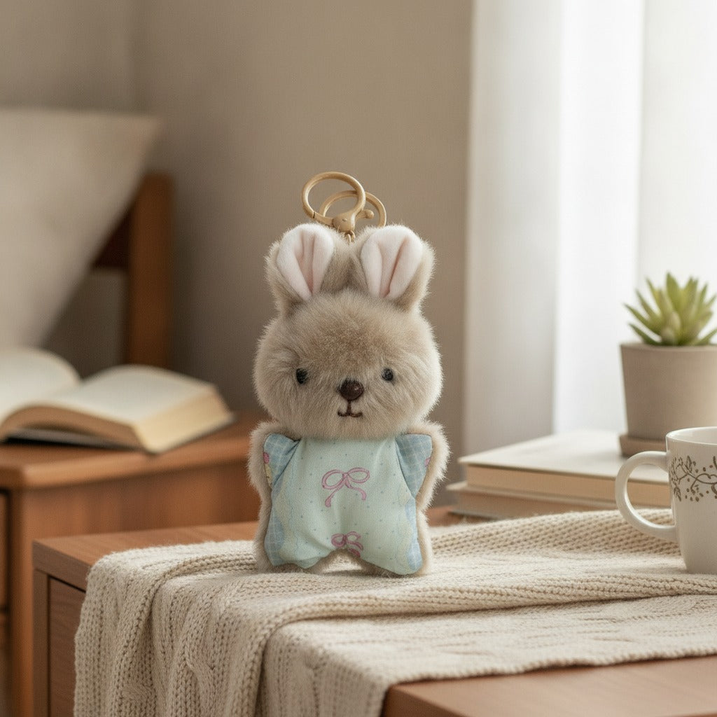 Fluffy Bunny Plush Keychain – novelty & toys (view 2)