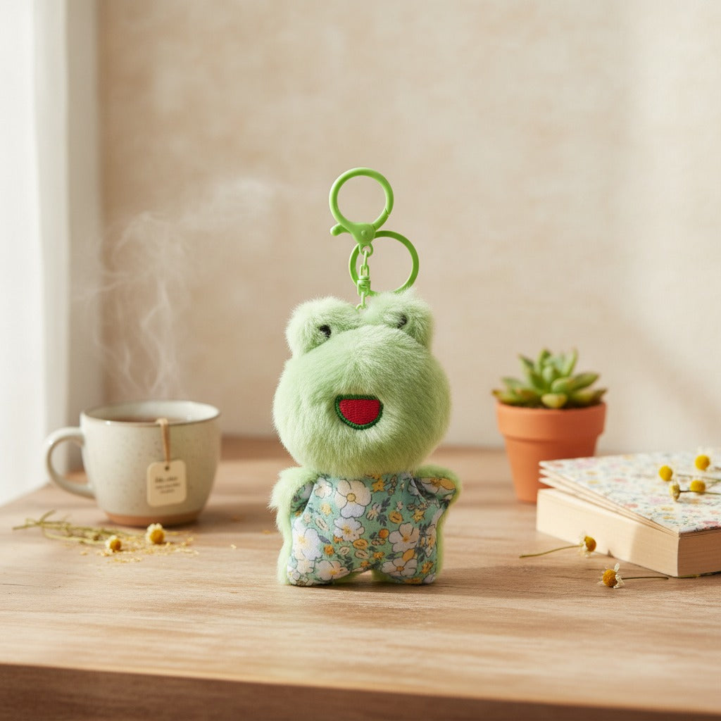 Plush Frog Floral Romper Keychain – novelty & toys (view 2)