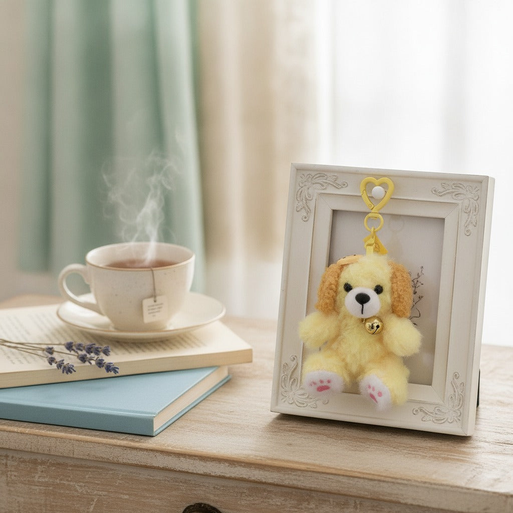 Plush Puppy Dog Keychain Charm – novelty & toys (view 2)
