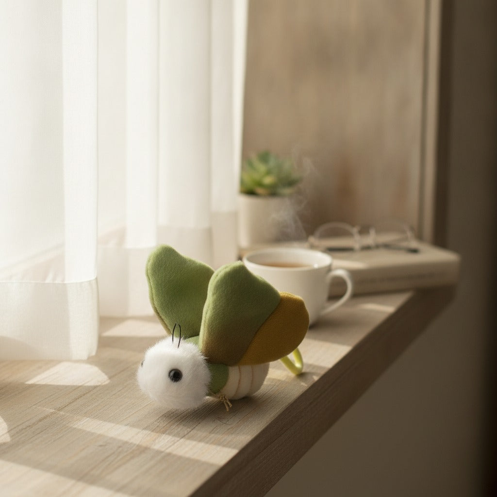 Cute Moth Plush Keychain – novelty & toys (view 2)