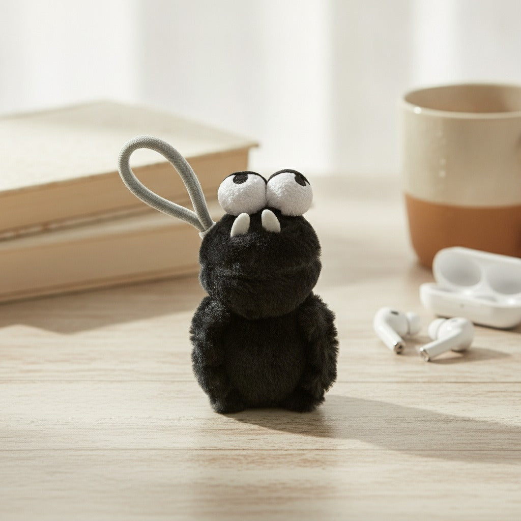 Sleepy Spider Plush Keychain – apparel accessories (view 2)