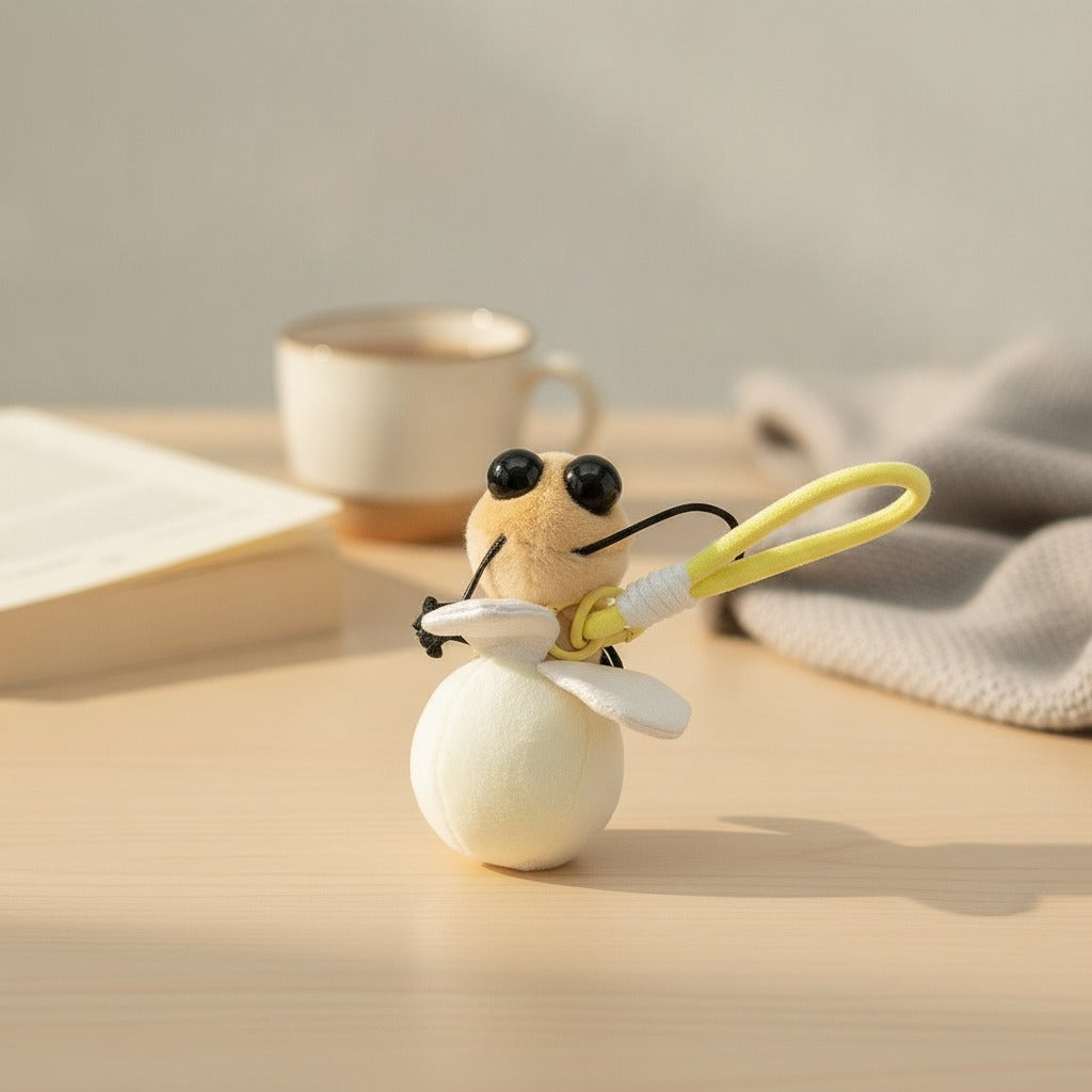 Cute Firefly Plush Keychain Charm – novelty & toys (view 2)