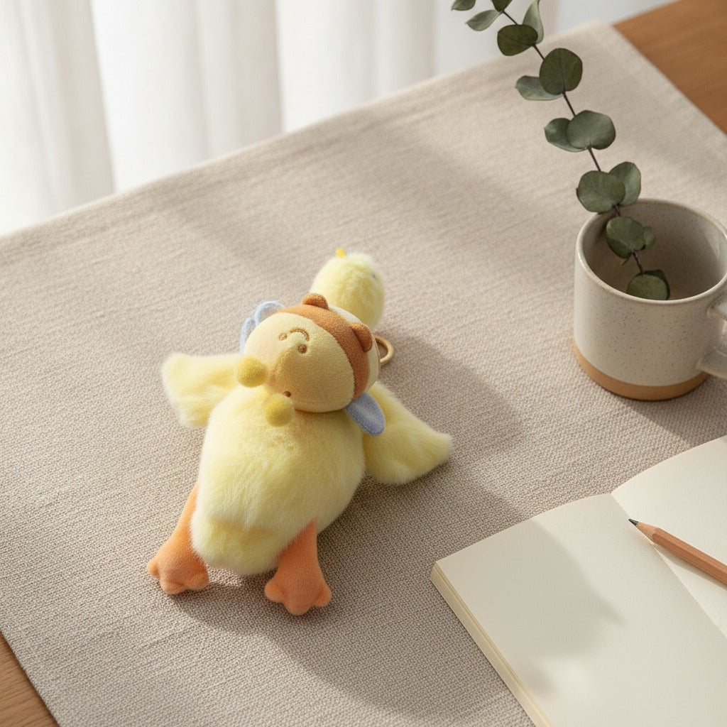 Plush Duck Bee Charm Keychain – novelty & toys (view 2)