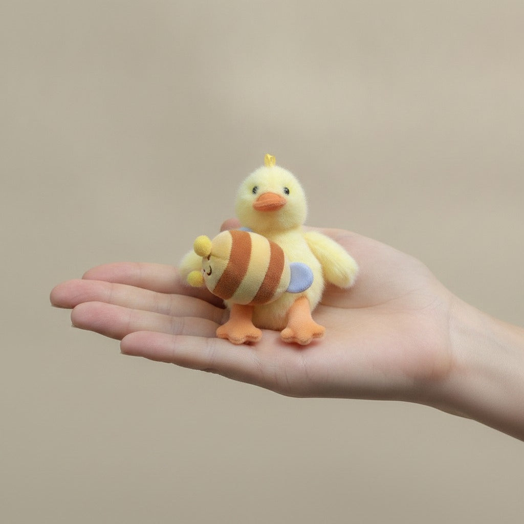 Plush Duck Bee Charm Keychain – novelty & toys (view 3)