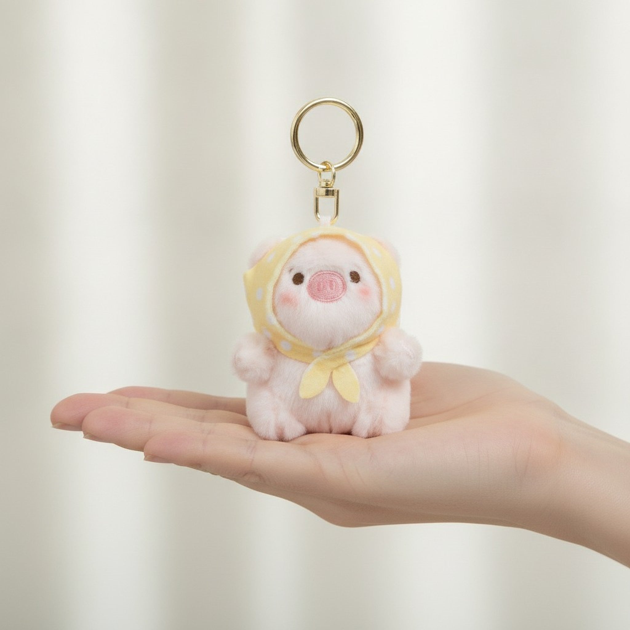 Charming Piggy Headscarf Plush Keychain – novelty & toys (view 3)