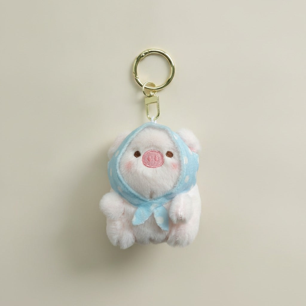 Cute Plush Piggy Scarf Keychain – novelty & toys (view 1)