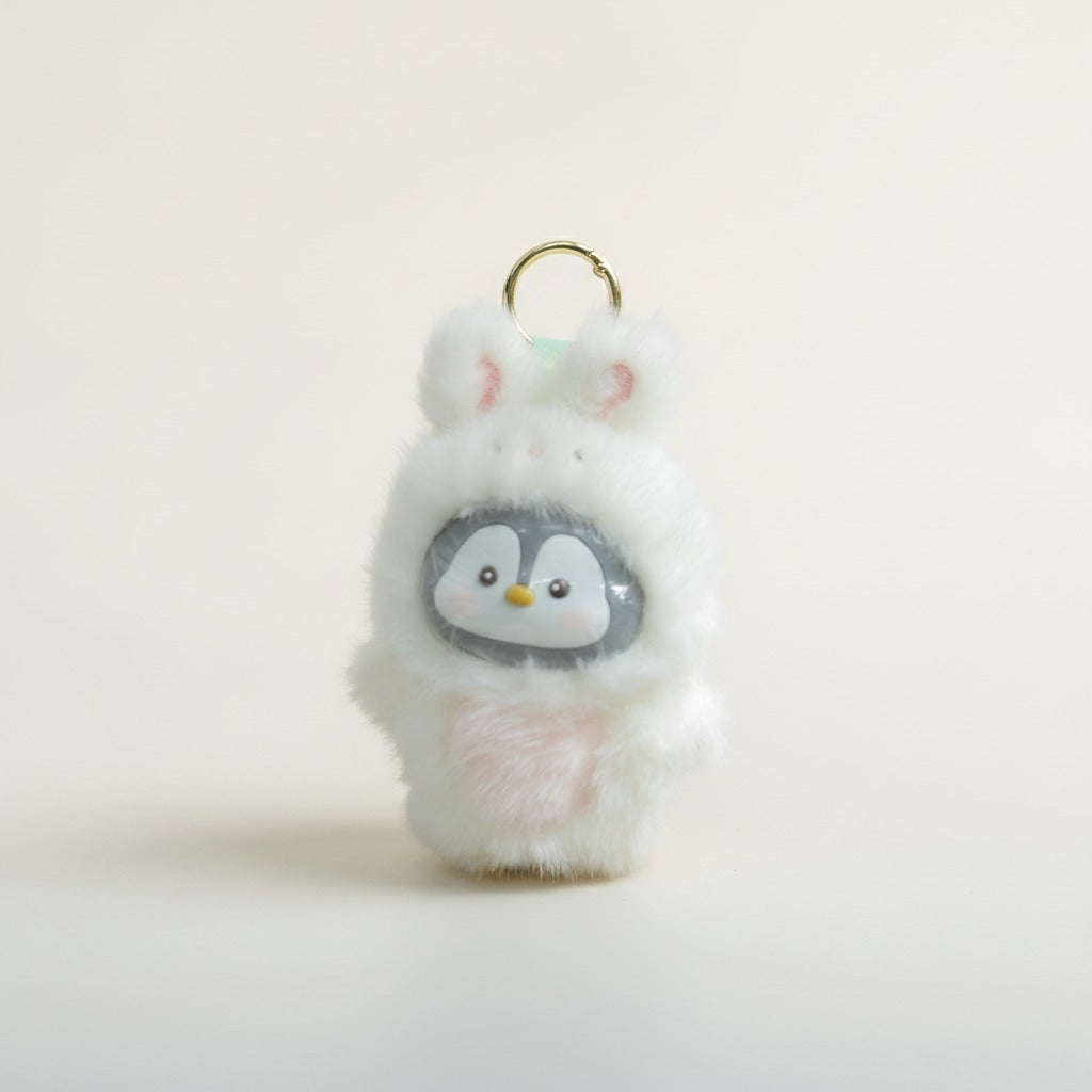 Cute Fluffy Penguin Bunny Keychain – novelty & toys (view 1)