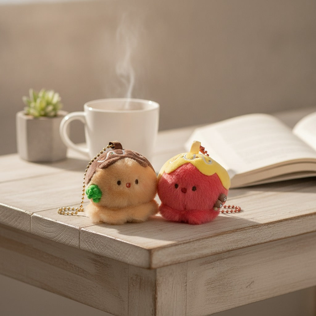 Cute Takoyaki Plush Food Keychain – novelty & toys (view 2)