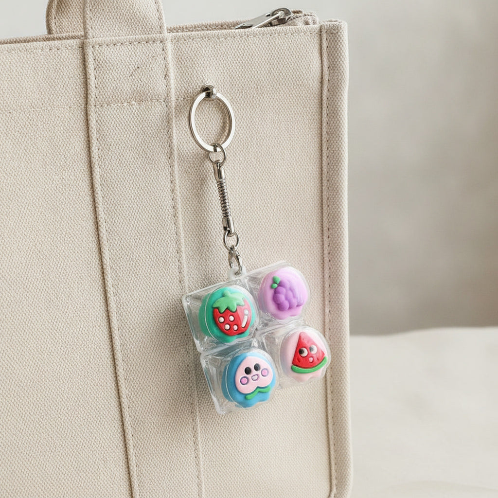 Tiny Fruit Keycap Charm Keychain