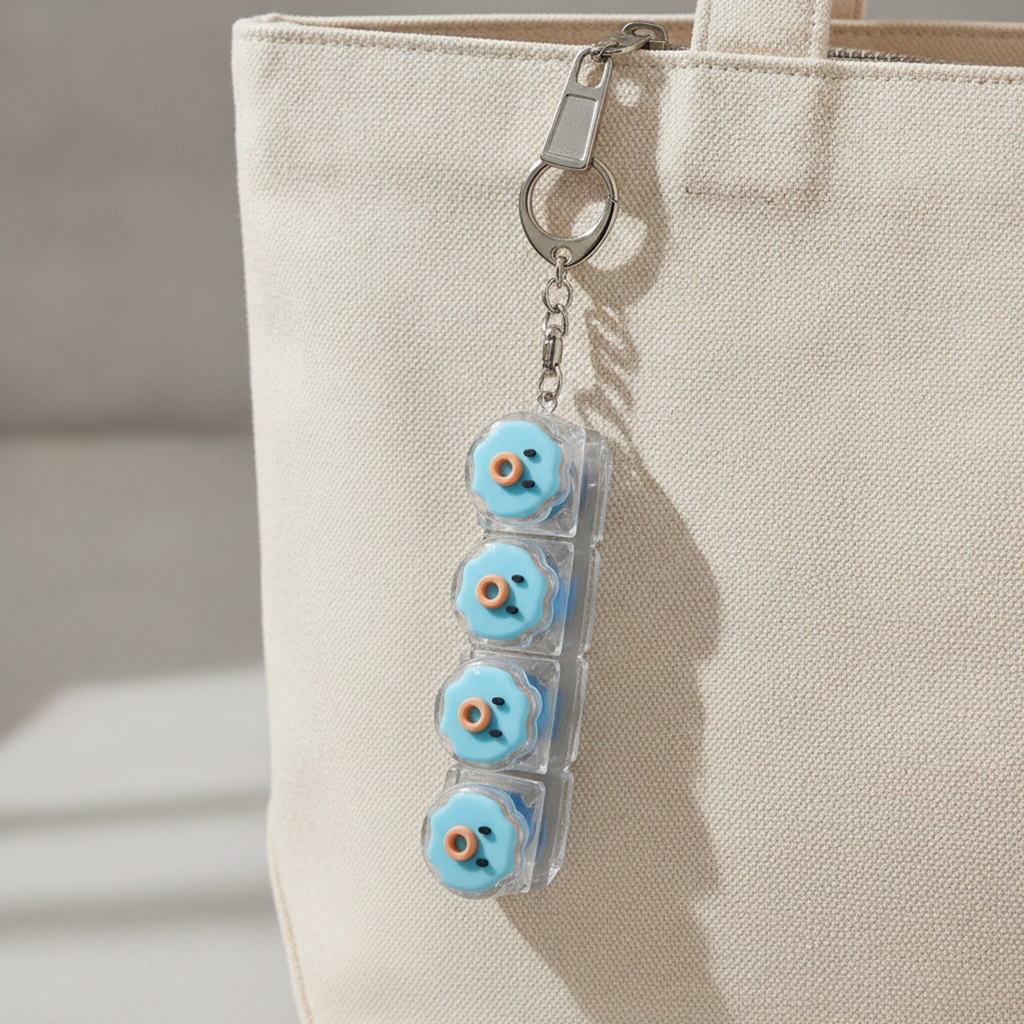Blue Chick Keycap Keychain