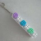 Clover Keycap Bar Keychain - Purple & Blue
