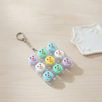 Pastel Animal Face Keycap Grid Keychain