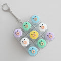 Pastel Animal Face Keycap Grid Keychain