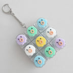 Pastel Animal Face Keycap Grid Keychain