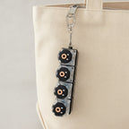 Black Flower Keycap Keychain