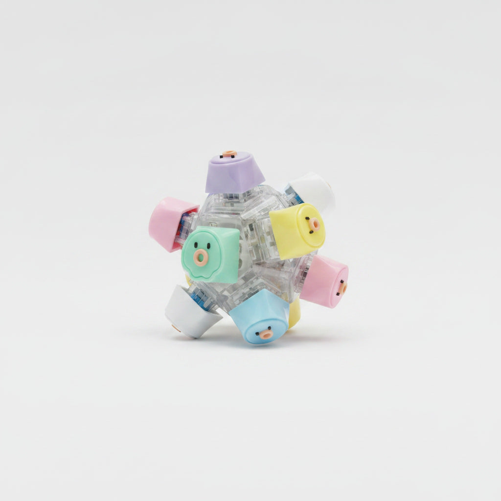 Rainbow Keycap Cluster Keychain