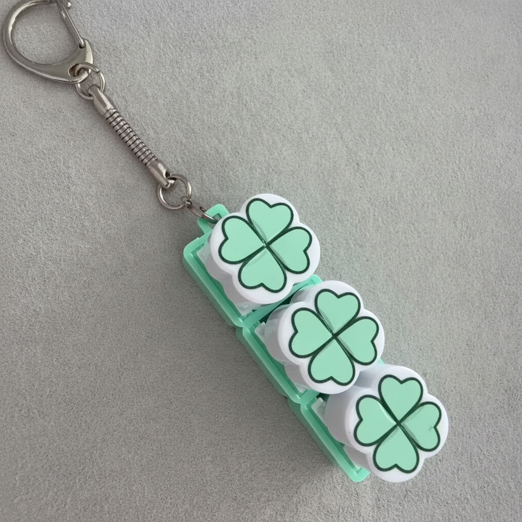 Four-Leaf Clover Keycap Keychain - Green