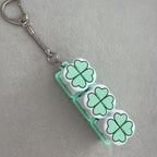 Four-Leaf Clover Keycap Keychain - Green
