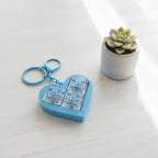 Blue Heart Keycap Keychain