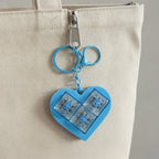 Blue Heart Keycap Keychain