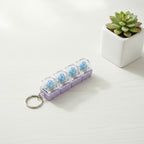 Clear Keycap Bar Keychain with Blue Switches