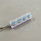 Clear Keycap Bar Keychain with Blue Switches