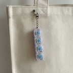 Clear Keycap Bar Keychain with Blue Switches
