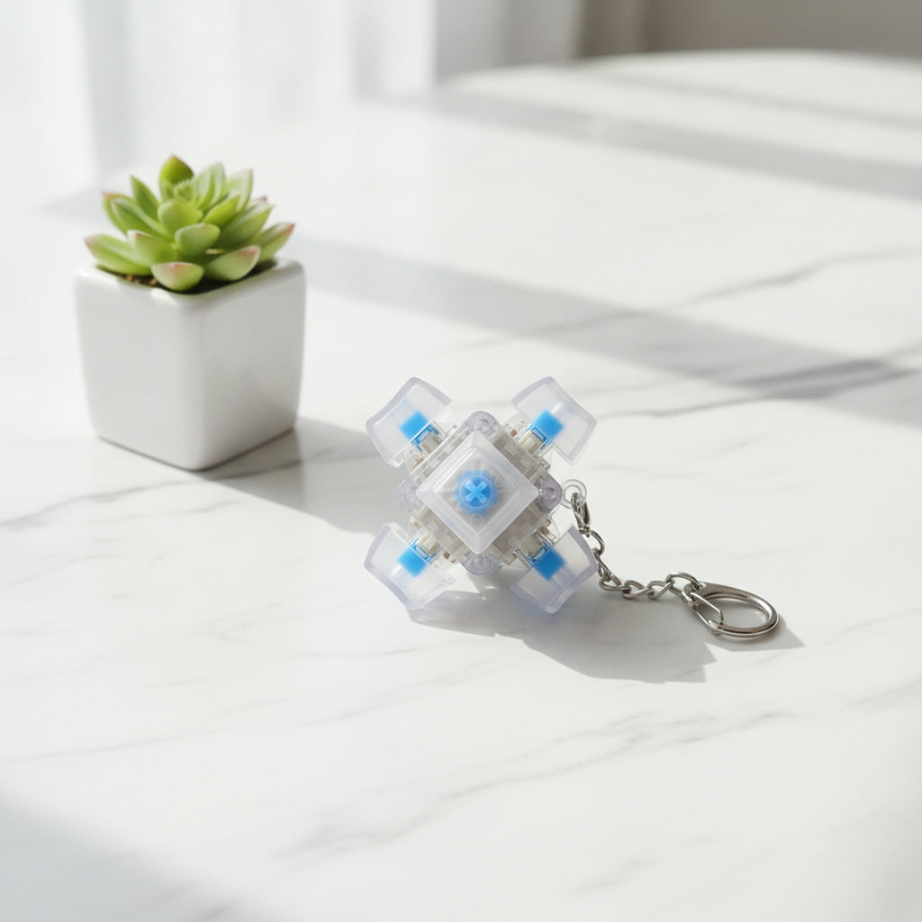 Clear Keycap Cluster Keychain