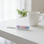 Lilac Heart Keycap Bar Keychain