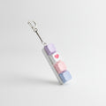 Lilac Heart Keycap Bar Keychain