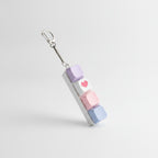 Lilac Heart Keycap Bar Keychain