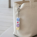 Pastel Heart Keycap Keychain