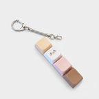 Beige Keycap Keychain with Mini Charm