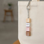 Beige Keycap Keychain with Mini Charm