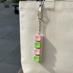 Pastel Keycap Keychain - Pink & Green