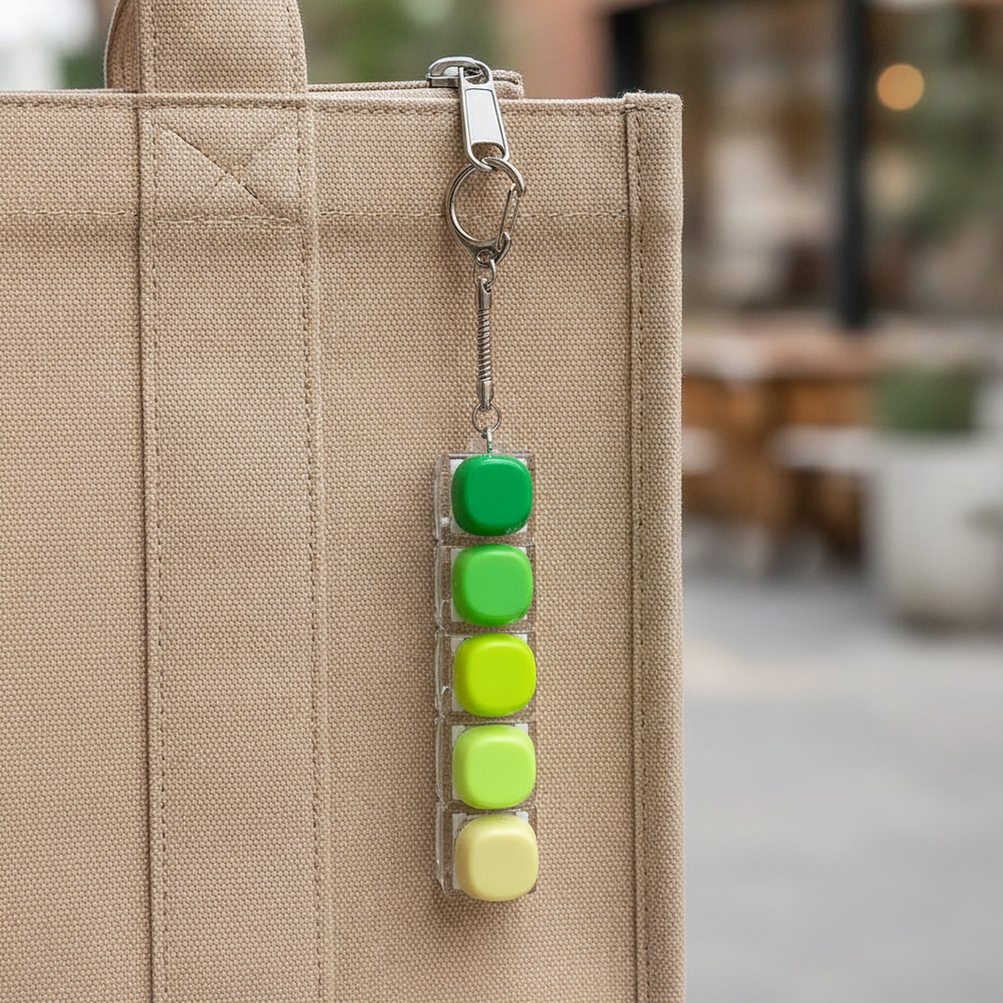 Green Keycap Bar Keychain