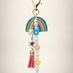 Rainbow Heart Pearl Bag Charm Keychain – bags & wallets (view 1)