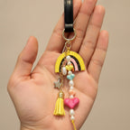 Rainbow Heart Pearl Bag Charm Keychain – bags & wallets (view 6)